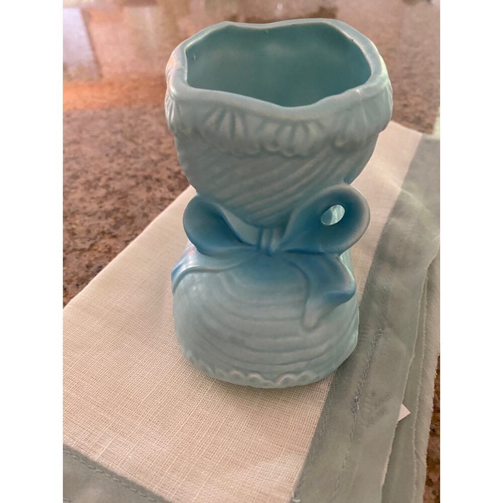 Vintage Inarco Artware Blue Bow Design Bootie Planter